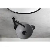 Sapho Minor toilet waskom beton 26cm grijs met houder links