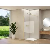 Van Rijn ST01 inloopdouche 118x200cm helder glas met satijnband geborsteld messing