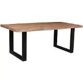 LivingFurn Sturdy boomstam eettafel U-poot 240x100cm mangohout