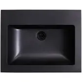 Lambini Designs Lugano wastafel quartz 60cm zonder kraangat zwart mat