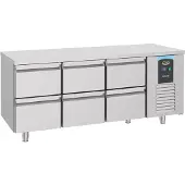 CombiSteel Koelwerkbank - ENERGY LINE - Energiezuinig - 474L - 6 Laden 1/1 GN - -2°C/+8°C - Geforceerd - 1865x700x850mm