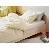 Yumeko Kinderdekbedovertrek Gewassen Percal Katoen 120x150 Geel - Eco, Bio & Fairtrade