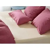 Yumeko Hoeslaken Gewassen Percal Katoen 180x210 Geel - Eco, Bio & Fairtrade