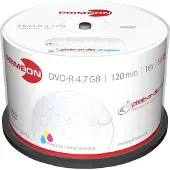 Primeon 2761207 DVD-R disc 4.7 GB 50 stuk(s) Spindel Bedrukbaar, Hoogglans opppervlak, Watervast, Onuitwisbaar