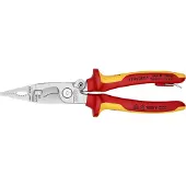 Knipex Elektro installatietang geïsoleerd | Meercomponenten-omhullingen | VDE-gekeurd | Geïntegreerde openingsveer - 13 96 200 T BK