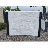 Tuindeco Berton Nostalgiemotief plaat smal wit/grijs 184 cm