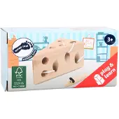 Small Foot Design - kaas en muis houten rijgspel
