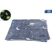 Space Xplorers Kleed Glow In The Dark Blauw blauw Polyester Plaid