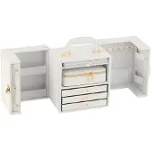 J-Line juwelenkoffer met handvat kunstleder 29.5x18.5x22cm