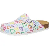 Lico Damen Bioline Clog, bedrukte slippers, wit, maat 39 EU