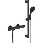 GROHE QuickFix Precision Start thermostatische doucheset 15cm met 1 straalsoort matte black