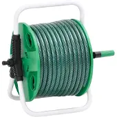 vidaXL Slanghaspel met slangkoppelset 0,75" 20 m vrijstaand PVC groen