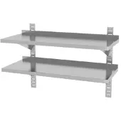 Hendi Dubbele wandplank | RVS | Verstelbaar | 1000 x 400 x 600 mm