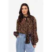 Ibana Dames Blouses Trixy Blouse - Bruin - Maat 40