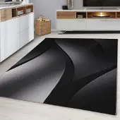 Muratap Plus vloerkleed laagpolig tapijt woonkamer zwart / grijs- 240x340 cm
