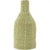 J-Line vaas flesvorm stippellijnen zeegras /wit 25x25x50cm
