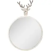 Clayre & Eef Spiegel 48x10x67 cm metaal glas rond hert wandspiegel