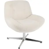 J-Line loungestoel chill metaal/multiplex creme/zilver 75x72x79cm