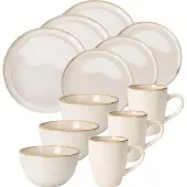 Excellent houseware Malmö - Serviesset - 16-delig - 4 persoons - Crème