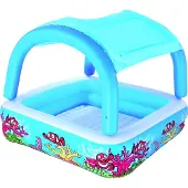 Bestway Met Luifel Vierkant Opblaasbaar Zwembad 147x147x122 Cm