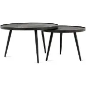 Benoa Salontafel rond zwart set van 2