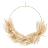 Atmosphera Gedroogde bloemenkrans - Naturel -D34 cm