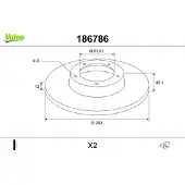 Valeo 186786 Remschijf