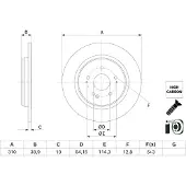 Bosch Remschijf 0 986 479 H57, 1 stuk