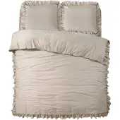 Sleeptime dekbedovertrek Ruffles - Taupe - Microvezel - 140x220