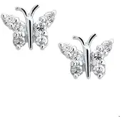 Trendjuwelier huiscollectie TFT Oorknoppen Vlinder Zirkonia Zilver Glanzend 6.5 mm x 7.5 mm