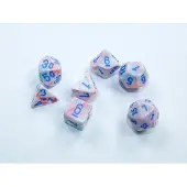 Chessex Feestelijke Mini-Polyhedral Pop Ar/blauw Dobbelsteenset (7 stuks)