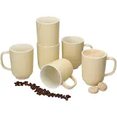 Ritzenhoff & Breker Set van 6 Jasper vanille stoneware koffiemokken - 403541
