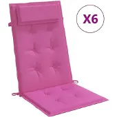 vidaXL Stoelkussens 6 st hoge rug oxford stof roze