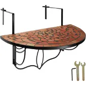 TecTake - Balkontafel mozaïek klapbaar terracotta - 402765