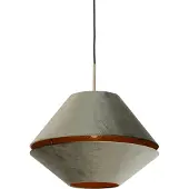 QAZQA Moderne hanglamp brons met dubbele velours kap groen - Combi 1