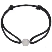 Go Dutch Label Armband touw 5 hoek love Silver/Black B2351-1