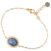 Go Dutch Label Armband Dubbel Paarse Steen Goud B1215-3