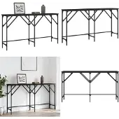 vidaXL Wandtafel 140x29x75 cm bewerkt hout zwart