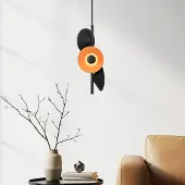 LumenXL Moderne 3-lichts hanglamp Jinte - zwart met oranje