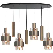 Highlight Hanglamp Marrone 7-lichts Ovaal Brons/Amber