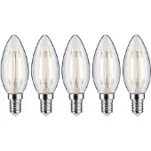 Paulmann led-filamentlamp 5er Pack 2,6W Kerze E14 klar 2700K (5 stuks)