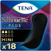 Tena Silhouette Pads Black Mini - 5 x 18 stuks - Voordeelverpakking