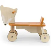 Trixie Houten Fiets - Mr. Fox - Loopfiets met 4 wielen - Speelgoed voor Kinderen - Vanaf 1 jaar - Voor Jongens en Meisjes - FSC