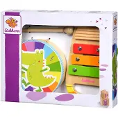 Eichhorn houten muziekset trommel en xylofoon - kleurrijk muziekspeelgoed.