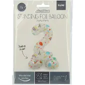 Folat Staande folieballon joyful party cijfer 2 -72cm