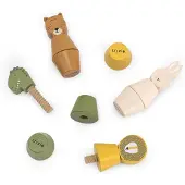 Trixie Houten Schroefdieren - Met 4 Dierenpopjes - 100% FSC Hout - Stimuleert Motoriek & Coördinatie - Voor Jongens en Meisjes