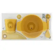 Trixie Kinderservies - Mr. Lion - Servies Set met Beker, Kom en Lepel - Voor baby's vanaf 4 maanden - van Siliconen - Geschikt voor de Vaatwasser