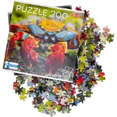 Tactic Colourful Crab – Puzzel – 200 stukjes – Kleurrijk Zeeleven – Strak en Rustgevend Ontwerp – Hoogwaardige Scandinavische Kwaliteit