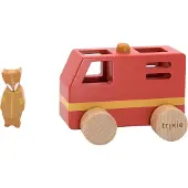 Trixie Houten Mini Brandweerwagen - Speelgoedvoertuig in Duurzaam Hout - Leuk voor Jongens en Meisjes - Met Mr. Fox