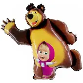 Super Merchant Masha en de Beer Folieballon 90cm x 71cm / BULK